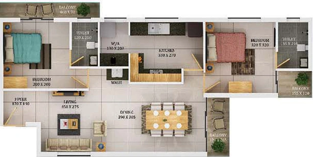 2 BHK Flat in Dream Flower Belcanto in Thrippunithura, Kochi - Image 547522
