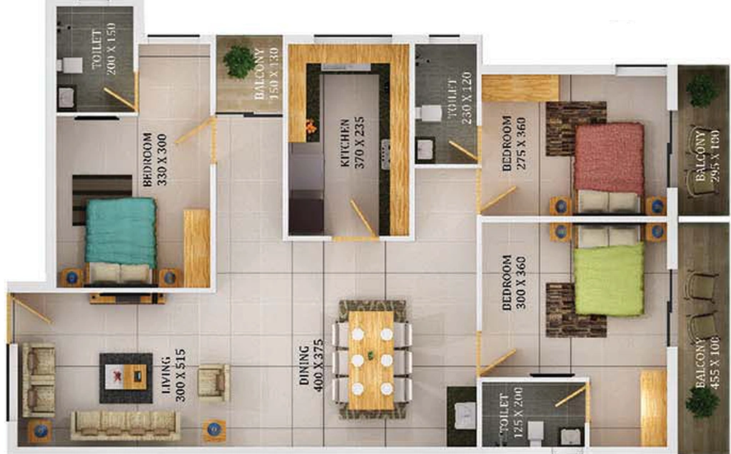 3 BHK Flat in Dream Flower Belcanto in Thrippunithura, Kochi - Image 547525
