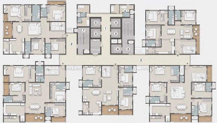 Floor Plan of SAS Diamond Tower in Financial District, Hyderabad - Image 62946