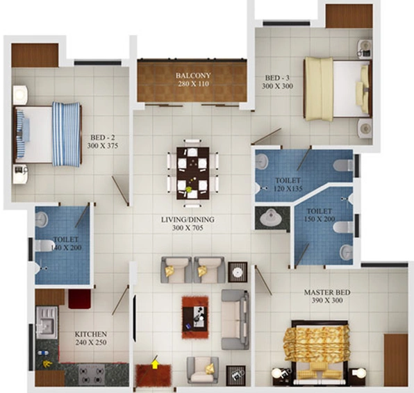 3 BHK Flat in Infra Prosper in Kakkanad, Kochi - Image 547620