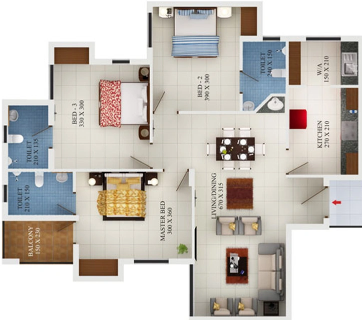 3 BHK Flat in Infra Prosper in Kakkanad, Kochi - Image 547621