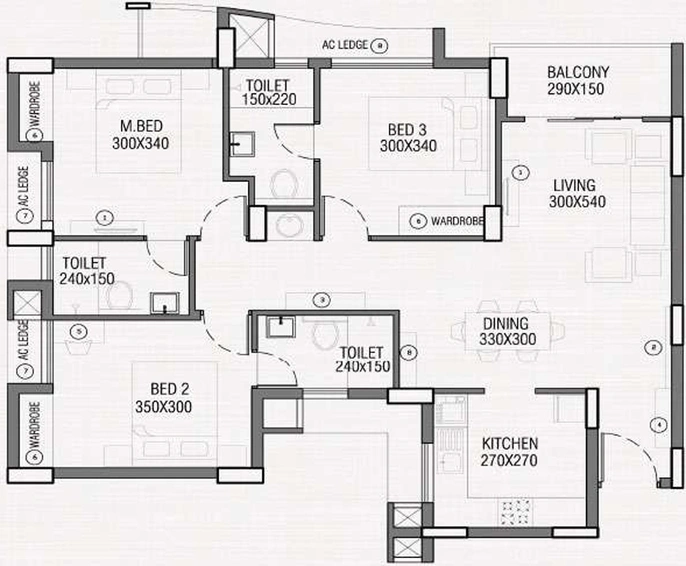 3 BHK Flat in SFS Airport Royale in Nedumbassery, Kochi - Image 547812