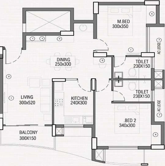 2 BHK Flat in SFS Airport Royale in Nedumbassery, Kochi - Image 547811