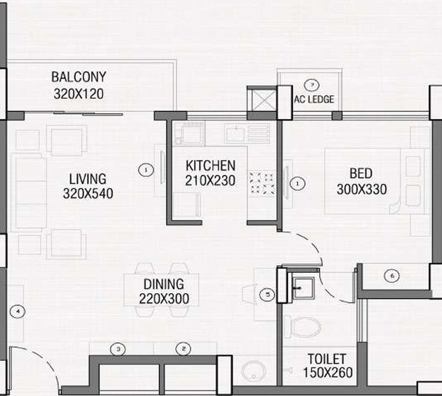 1 BHK Flat in SFS Airport Royale in Nedumbassery, Kochi - Image 547810