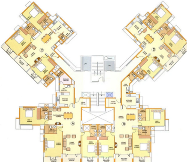 Floor Plan of Skyline Riverville in Aluva, Kochi - Image 62979