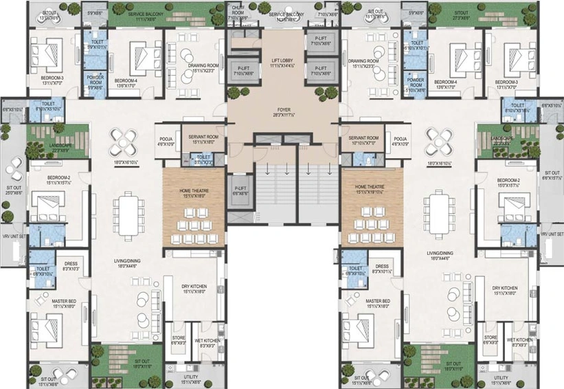 Floor Plan of Shangrila Abbham in Kismatpur, Hyderabad - Image 63955