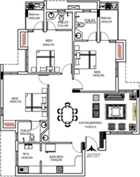 3 BHK Flat in Infra Proxim in Edappally, Kochi - Image 550638