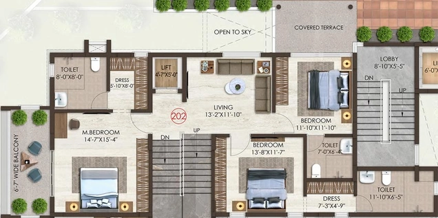 3 BHK Flat in SMR Vinay CEO Enclave in Bandlaguda Jagir, Hyderabad - Image 552225