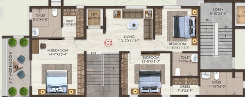 3 BHK Flat in SMR Vinay CEO Enclave in Bandlaguda Jagir, Hyderabad - Image 552224
