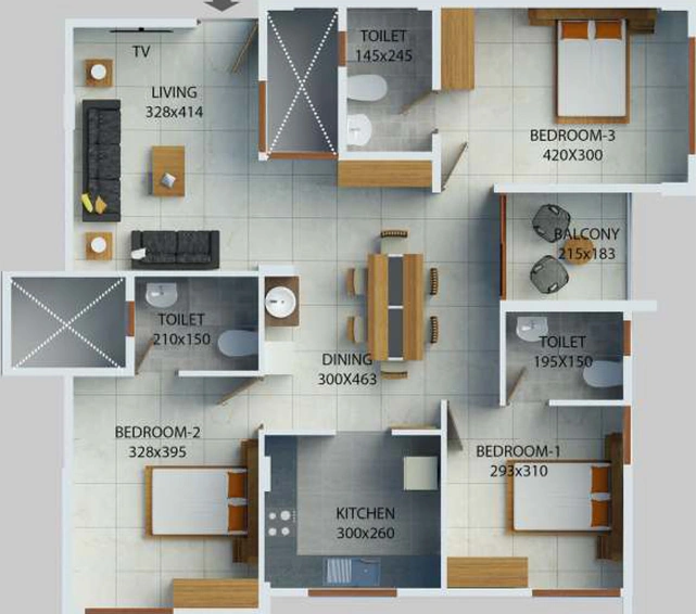 3 BHK Flat in Mansions Pristina in Kaloor, Kochi - Image 550757
