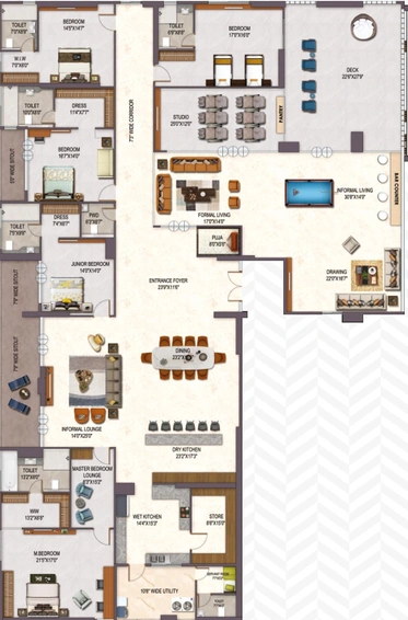 5 BHK Flat in P Mangatram The Trilight in Kokapet, Hyderabad - Image 552720