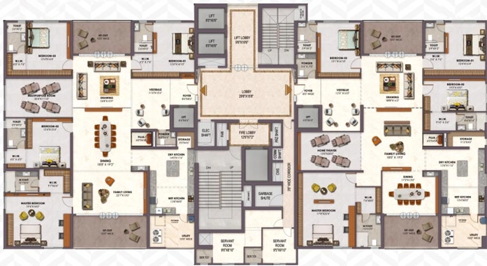 Floor Plan of P Mangatram The Trilight in Kokapet, Hyderabad - Image 64998