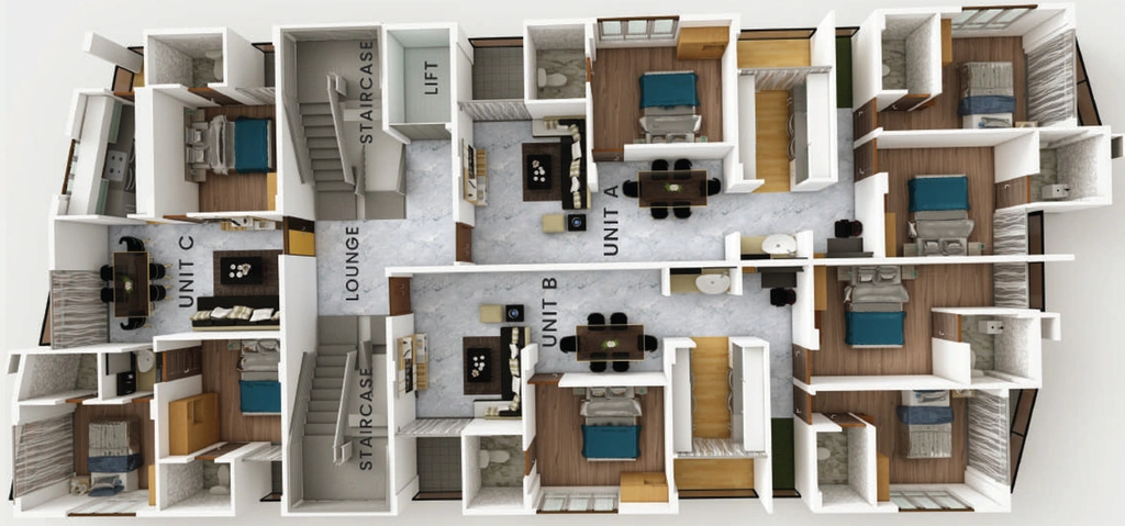 Floor Plan of NJN Meriton in Vennala, Kochi - Image 64485