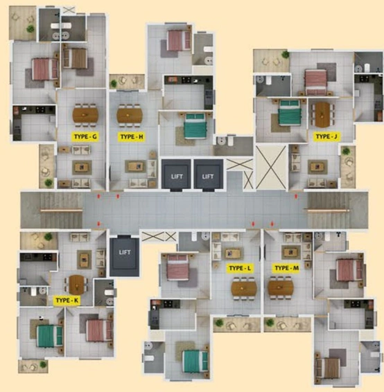 Floor Plan of Shwas Highness Heights in Thrippunithura, Kochi - Image 65017
