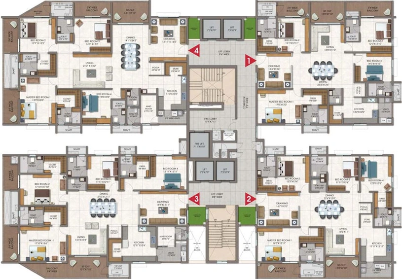 Floor Plan of DSR Valar in Kokapet, Hyderabad - Image 64950