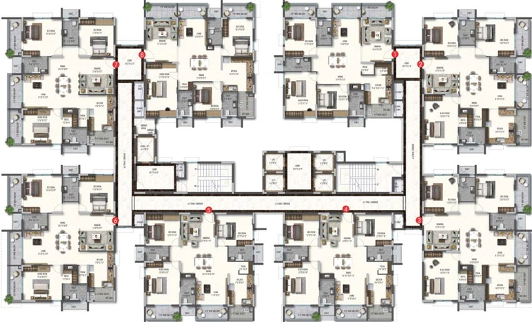 Floor Plan of Poulomi Avante in Kokapet, Hyderabad - Image 64917