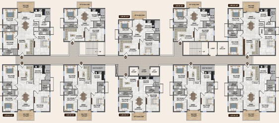 Floor Plan of Primark Eco Nest in Kompally, Hyderabad - Image 64903