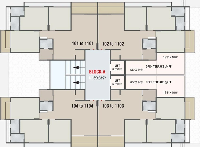 Floor Plan of Radhe Imperial Sky in Raysan, Gandhinagar - Image 65344