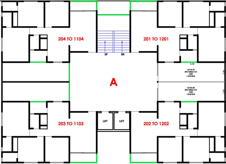 Floor Plan of Radhe Revanta Fortune in Koba, Gandhinagar - Image 65169