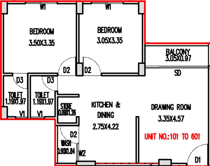 2 BHK Flat in Akshar Tirth in Pethapur, Gandhinagar - Image 553339