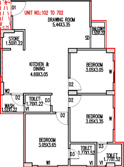 3 BHK Flat in Akshar Tirth in Pethapur, Gandhinagar - Image 553340