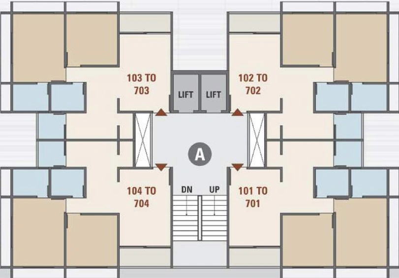 Floor Plan of Manrup Aamrakunj Parshad in Pethapur, Gandhinagar - Image 65122