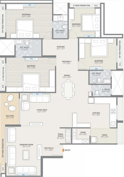 4 BHK Flat in Saamarth Heaven 6 in Koba, Gandhinagar - Image 553175