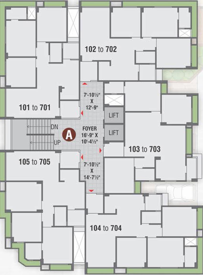 Floor Plan of Bhoomi Ashtvinayak Uptown in Sughad, Gandhinagar - Image 65838