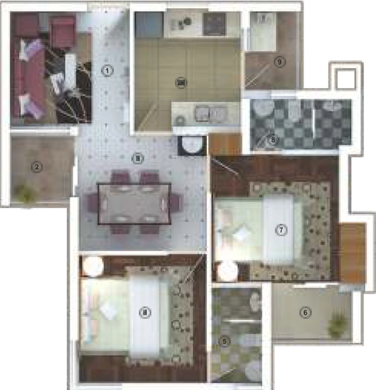 2 BHK Flat in Siddhi Kedar in Thrippunithura, Kochi - Image 553705