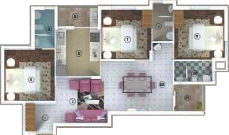 3 BHK Flat in Siddhi Kedar in Thrippunithura, Kochi - Image 553706
