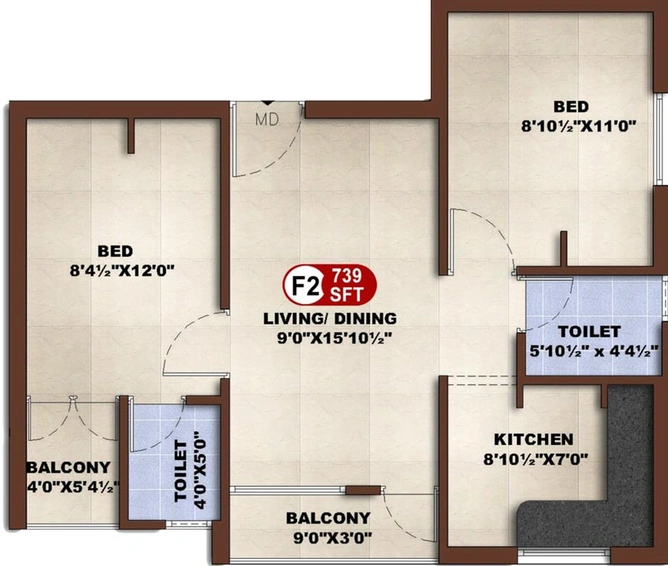 2 BHK Flat in ATH Krish in Pammal, Chennai - Image 553841