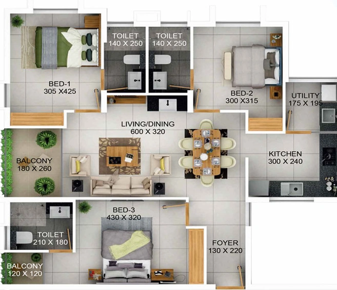 3 BHK Flat in Siddhi Pranavam in Thrippunithura, Kochi - Image 553897