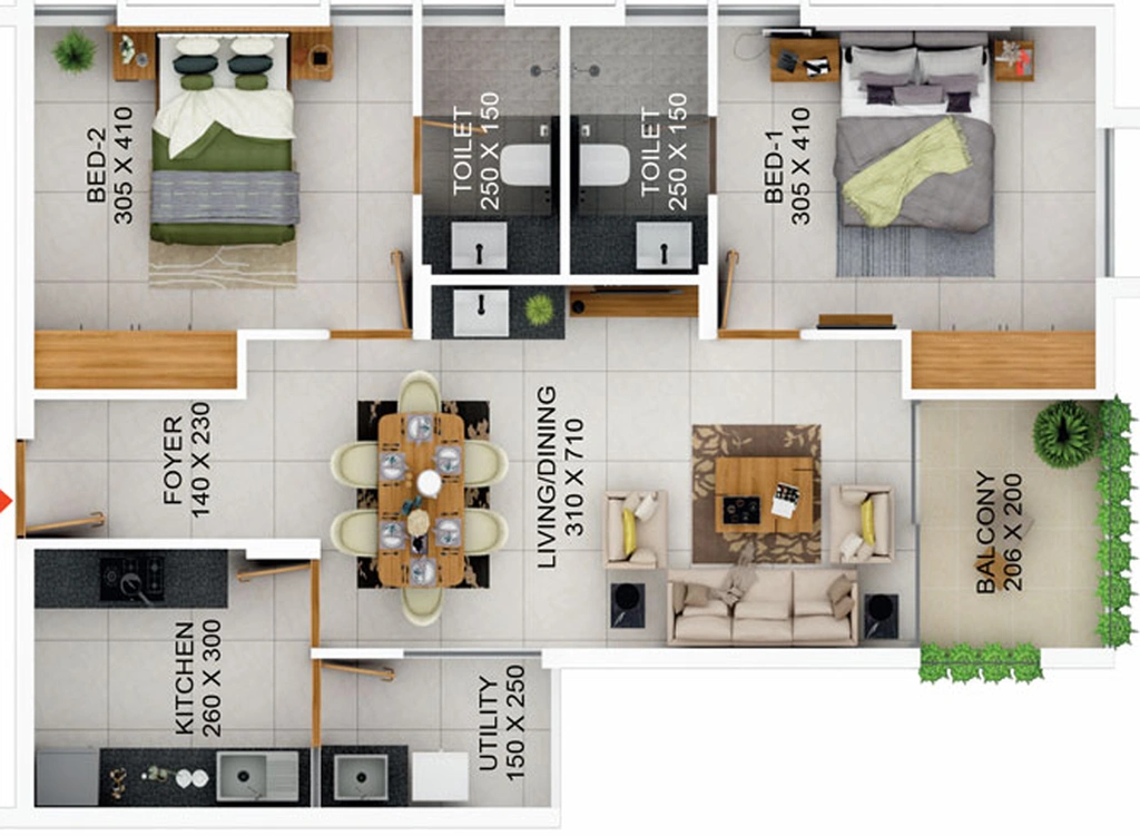 2 BHK Flat in Siddhi Pranavam in Thrippunithura, Kochi - Image 553896