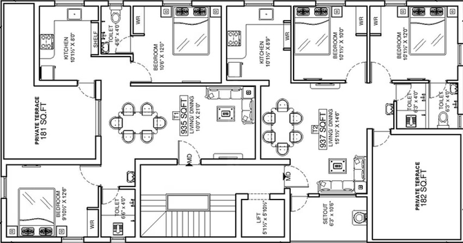 Floor Plan of ATH Acropolis in Pallavaram, Chennai - Image 65528