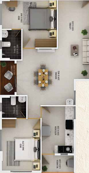 2 BHK Flat in Varma Padipura in Thrippunithura, Kochi - Image 554484