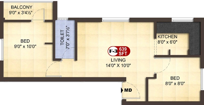 2 BHK Flat in ATH Dev in Pammal, Chennai - Image 555035