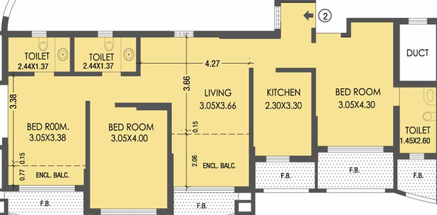 3 BHK Flat in Raheja Interface Heights in Malad West, Mumbai - Image 444265