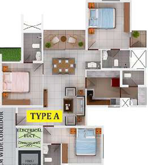 3 BHK Flat in Prime Meridian Rainwoods in Kalamassery, Kochi - Image 555079