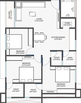 3 BHK Flat in HH Aamrakunj Avenue in Pethapur, Gandhinagar - Image 567623