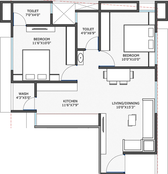 2 BHK Flat in HH Aamrakunj Avenue in Pethapur, Gandhinagar - Image 567622