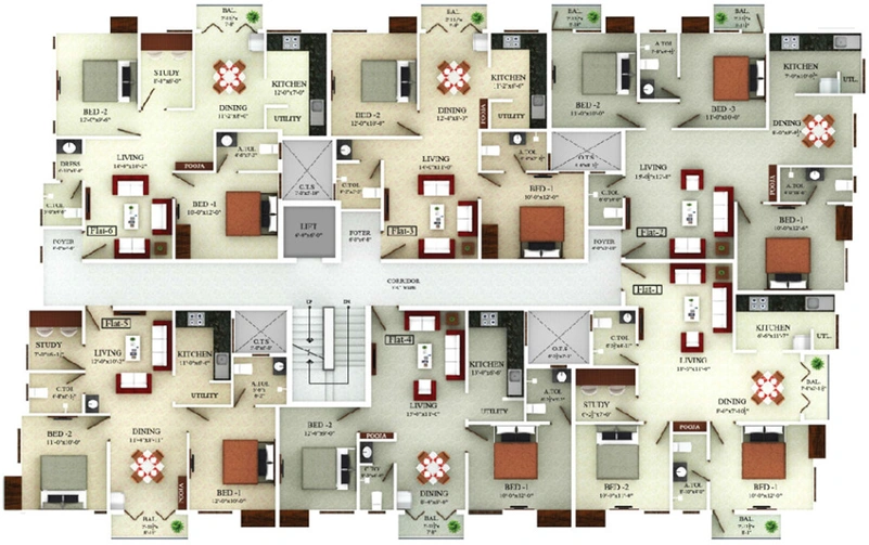 Floor Plan of Saradeuz Ecstasy in Perumbakkam, Chennai - Image 66585