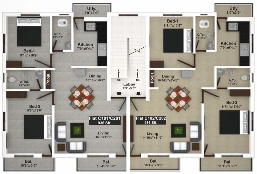Floor Plan of Saradeuz Acropolis in Perumbakkam, Chennai - Image 65939
