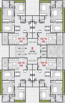 Floor Plan of Radhe Helios in Kudasan, Gandhinagar - Image 67763