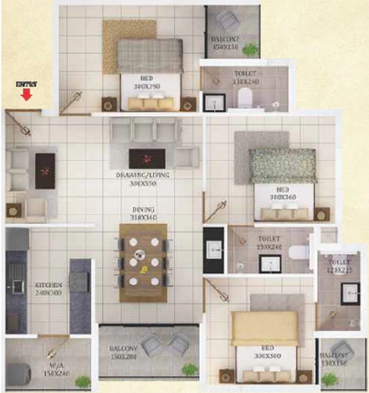 3 BHK Flat in Varma Kottaram in Thrippunithura, Kochi - Image 725083