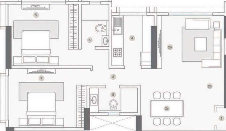 2 BHK Flat in S Raheja New Light in Khar West, Mumbai - Image 444746