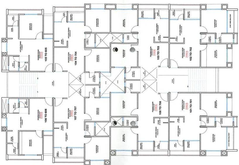 Floor Plan of Sai Swayam Heights in Kalol, Gandhinagar - Image 67756