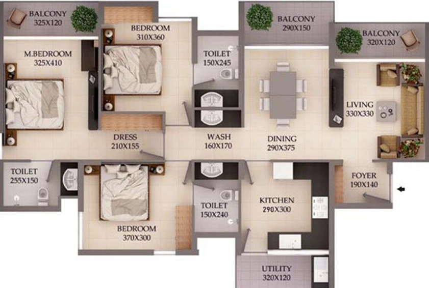 3 BHK Flat in MPS Absolut in Vyttila, Kochi - Image 557014