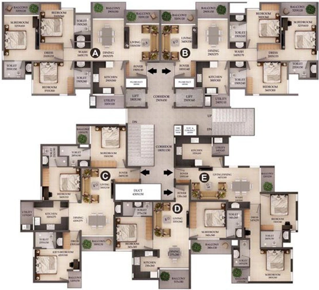 Floor Plan of MPS Absolut in Vyttila, Kochi - Image 66036