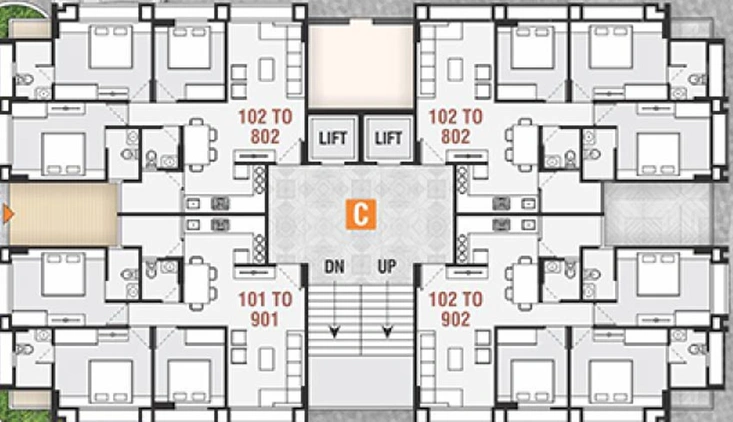 Floor Plan of Nitya Palash Prime in Chandkheda, Ahmedabad - Image 68181