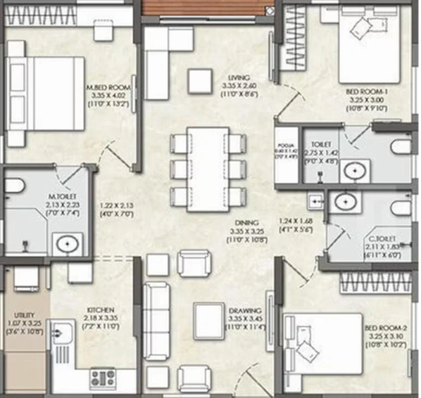 3 BHK Flat in Kalpataru Avante in Sanath Nagar, Hyderabad - Image 560530